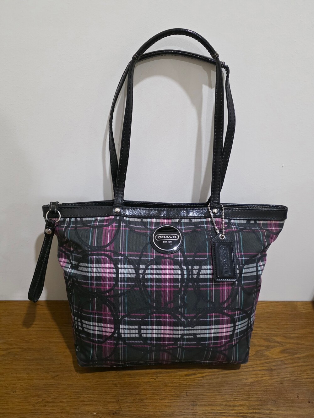 Coach Signature Tartan Canvas/Jacquard Tote bag